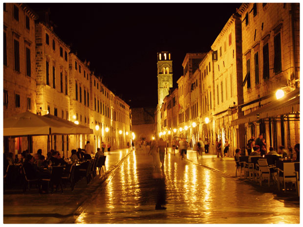 Old Town Dubrovnik's Stradun at Night