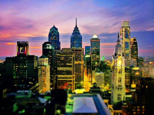 philadelphia skyline from loews hotel