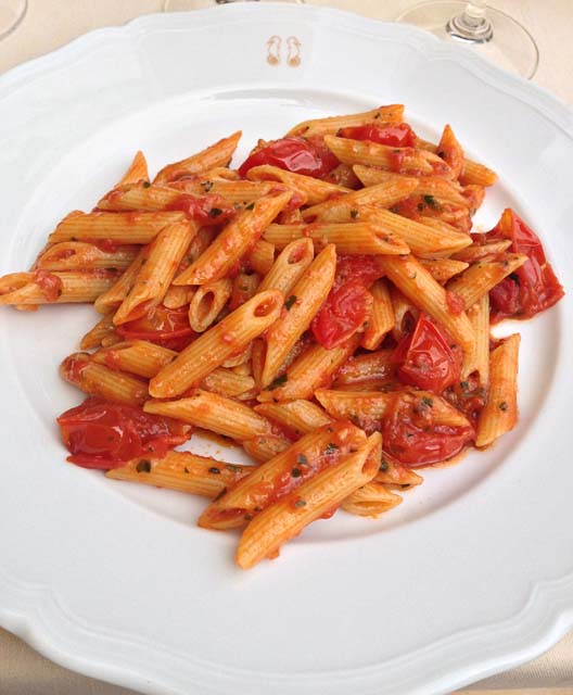penne all'arrabbiata chuflay bar and restaurant hotel splendido mare portofino italy